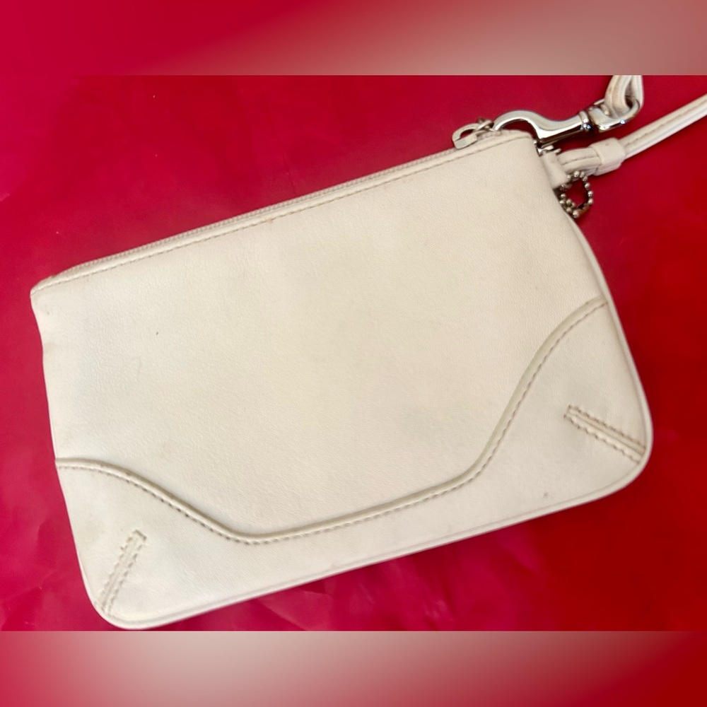 Coach Cream Leather Wristlet - Picture 3 of 9